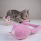 Filzmaus aus 100 % Schurwolle – gefüllt mit Katzenminze