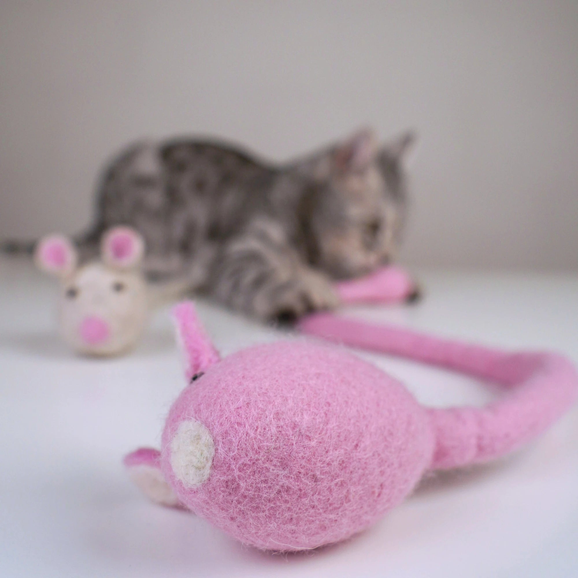 Filzmaus aus 100 % Schurwolle – gefüllt mit Katzenminze